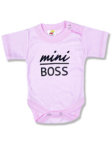 BABY´S WEAR Detské body, krátky rukáv - Mini Boss, ružové