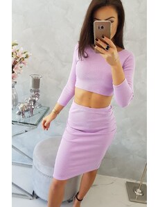 Fashion L&L Set: crop top a puzdrová sukňa - lila