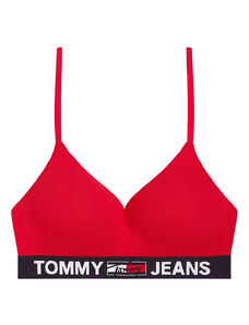 TOMMY HILFIGER - Tommy Jeans bralette lift red s jemnou výstužou a nastaviteľnými ramienkami