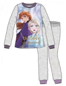 Sun City Dievčenské bavlnené pyžamo Ľadové kráľovstvo / Frozen 2 / Elsa a Anna - šedé
