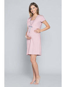 Italian Fashion Materská tehotenská nočná košeľa na kojenie Felicita marhuľová, Farba marhuľová