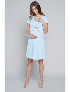 Italian Fashion Materská tehotenská nočná košeľa na kojenie Felicita nebesky modrá, Farba nebesky modrá