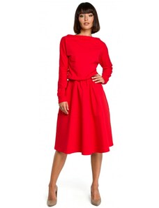 B087 Midi šaty - červené