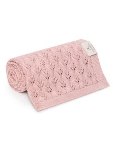 ZuMa Style Detská deka pletená bambusová MY MEMI - Powder pink