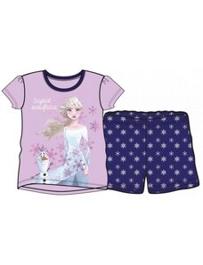 Sun City Letné dievčenské pyžamo s krátkym rukávom Ľadové kráľovstvo / Frozen - fialové