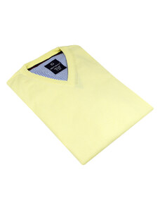 Pánsky bavlnený pulóver žltej farby
