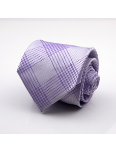 Šedofialová kravata karovaná