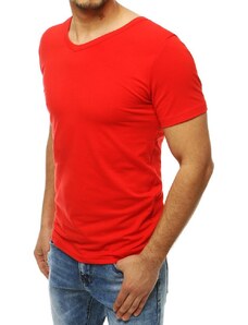 Dstreet Červené pánske tričko s výstrihom RX4116