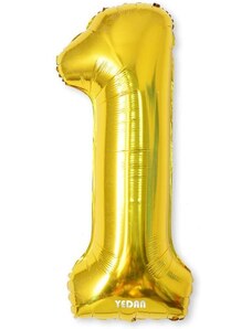 Nafukovací balón 100cm číslo 1 zlatý