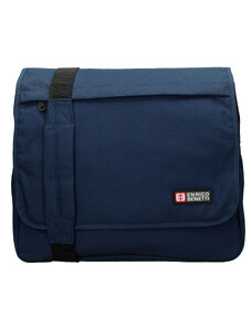 Ľahká veľká látková taška na notebook tmavo modrá - Enrico Benetti Terd tmavo modra