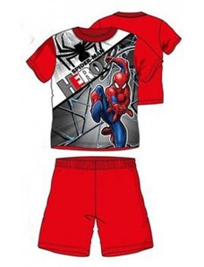 Sun City Chlapčenské bavlnené letné pyžamo Spiderman HERO Marvel - červené