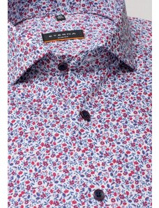 ETERNA Modern Fit košeľa dlhý rukáv 100% bavlna Non Iron červeno modrý kvetinový vzor