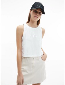 Calvin Klein Jeans dámské bílé tílko TONAL MONOGRAM TANK TOP