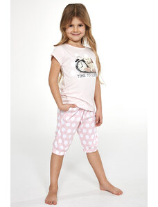 Cornette Dievčenské pyžamo krátke bavlnené 3/4 Time To Sleep 570/89 (2-14 rokov)-92, Farba ružová