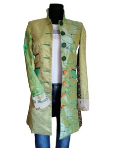 EU Design Eva Dámsky kabát zelený prechodný