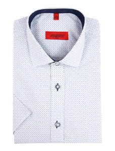Venergi Svetlomodrá vzorovaná pánska košeľa s krátkym rukávom 176/182 cm štandard Slim 39