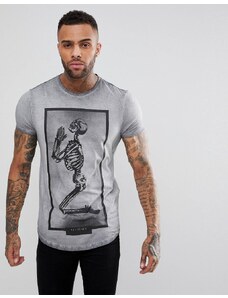 Pánske tričko Religion Brand Skeleton Tee - Dark Grey
