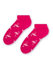 Steven Dámske letné ponožky členkové, ružové s motívom plameniak, veľ. 35-37