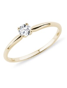 Zásnubný prsteň s diamantom zo žltého zlata KLENOTA K0300023