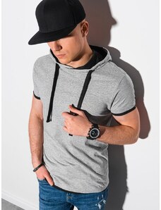 Buďchlap Trendové šedo-melírované tričko s kapucňou S1376