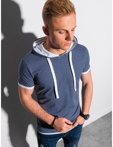 Buďchlap Trendové modro-melírované tričko s kapucňou S1376