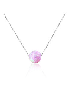 Ligot Strieborný náhrdelník s ružovým opálom