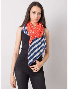 Fashionhunters Red and dark blue patterned scarf