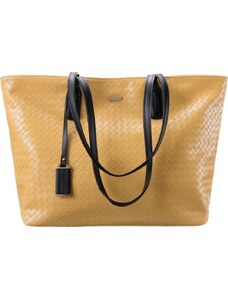 David Jones Žltá shopper bag s pleteným efektom CM6019 YELLOW