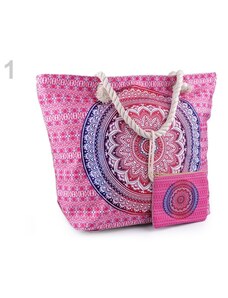 Stoklasa Letní / plážová taška mandala s taštičkou 39x50 cm - 1 pink