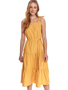 Top Secret dámské midi šaty s volány žluté