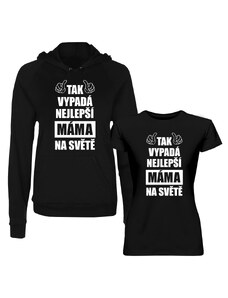 Garibald Komplet pro mámu - Tak vypadá nejlepší máma na světě - mikina a tričko s potiskem