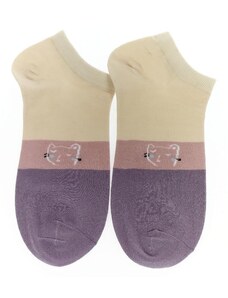 AURA.VIA Béžovo-fialové ponožky NAVA