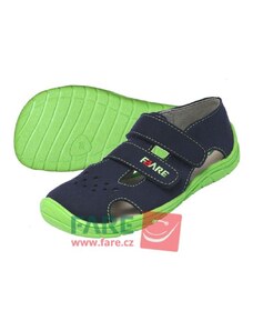 Fare Detské barefoot sandálky modro-zelené A5262201 - 28