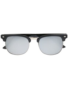 Sunmania Strieborné zrkadlové okuliare Clubmaster "Hype"