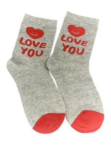 AURA.VIA Sivé ponožky LOVE YOU