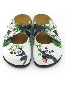 Terlik Sabo Korok/EVA komfortná a štýlová zig zag obuv panda na strome
