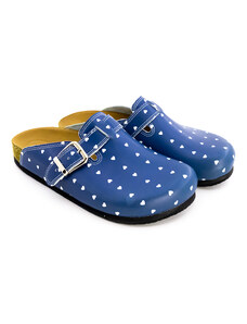 Terlik Sabo Korok/EVA komfortná a štýlová obuv modré so srdiečkami
