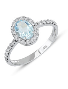 Lillian Vassago Zlatý prsteň s modrým topásom LLV22-GR001WBT