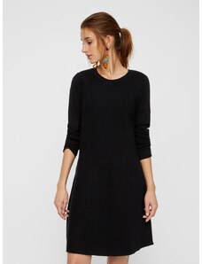 Čierne svetrové šaty s dlhým rukávom VERO MODA Nancy