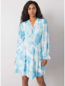 OCH BELLA Svetlo-modré letné šaty s volánikmi