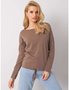 BASIC Hnedé dámske tričko s dlhými rukávmi RV-BZ-5122.15P-brown