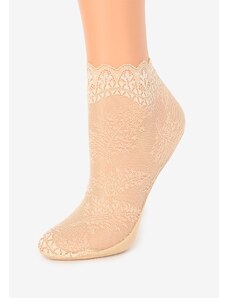 Dámske čipkované ponožky FASHION U24 Marilyn-Beige-Uni