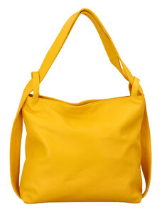 Dámska kožená kabelka cez plece žltá - ItalY Armáni žltá
