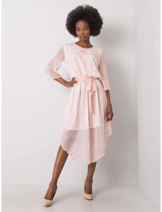 BASIC Púdrové dámske vzorované šaty LK-SK-508085.77P-pink