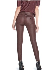 Outlet - GUESS nohavice Joss Coated Skinny Jeans bordové., 13792-27