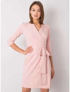 BASIC Svetloružové šaty s viazaním LK-SK-507665.17P-pink