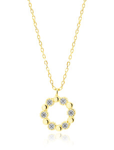 OLIVIE Strieborný náhrdelník KRUH GOLD 5203
