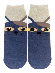 AURA.VIA Dámske modré ponožky BRITISH CAT