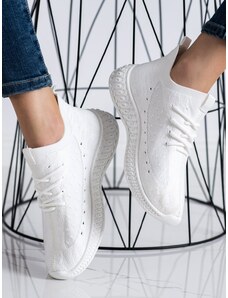 SheLovet Biele textilné sneakersy