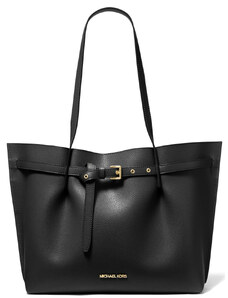 Michael Kors Emilia Large Pebbled Leather Tote Bag Black